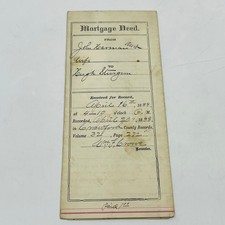 1888 Mortgage Deed Hugh Sturgum Dallas Ohio C12 picture