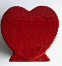 Valentines Day, Anniversary Red Heart Ceramic Planter Vase 5 inches picture