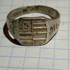WWI German Patriotic Alliance Ring 1914 Silver Ottoman Austro-Hungarian Ottoman picture