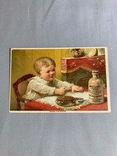Mellins Food Victorian Trade Card Antique Baby Eating picture