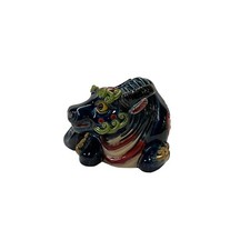 Navy Blue Small Ceramic Artistic Ox Buffalo Figure Display Art ws3239 picture