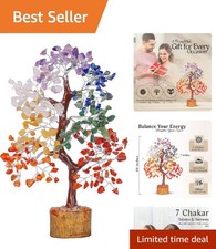 Artisan Seven Chakra Tree with Silver Wires - Spiritual Home & Office Decor picture