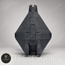 Alien Narcissus Shuttle 10in Grey 3D Printed Sci-Fi Ship Display Model picture