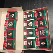 Lot of 12 Vintage 1990 Hallmark Keepsake Miniature Ornaments Frosty Friends... picture