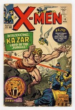 Uncanny X-Men #10 GD- 1.8 1965 1st SA Ka-Zar picture