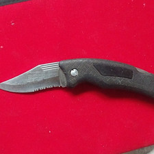 Schrade+ SCH7 LST 1993 Pocketknife Black Plastic Handle SS Serr Clip Liner picture