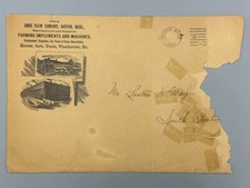 1902 AMES PLOW Antique FARM Illustrated Advertising POSTAL COVER Large Envelope picture