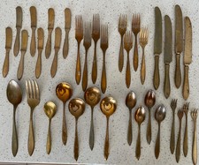 Dirilyte Dirigold Vintage Goldware Flatware 35 Piece Lot picture