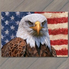 POSTCARD Eagle Bald Eagle American Flag Stars Stripes Patriotic USA Bold picture