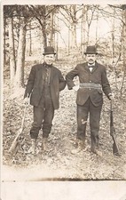 J4/ Interesting RPPC Postcard c1910 Hunters Men Rifles Ammunition 102 picture