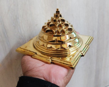 Rare Accurately Design Meru Shri Shree Yantra 4.5 x 4.5 Inch Big Size Energized picture