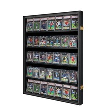 Tieeqe 35 Graded Sports  Card Display Case Lockable Wall Mount Black picture
