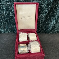 Silver Treasures by GODINGER Set of Four Silver Plated Napkin Holders NIP picture