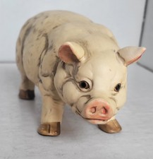 Vintage UCCI Realistic Ceramic Pig Beautifully Painted.  Mid Century (?) Fun picture