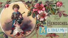 1870's-80's The Hendschel Album Kids Top Hat Cain Toys Victorian Trade Card F48 picture