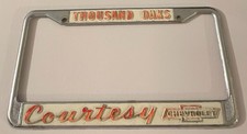 Vintage Courtesy Chevrolet Dealership Booster License Plate Frame Thosand Oaks picture