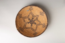 Apache Coiled Tray, Radiating Star Center Design, Metal Tag, Circa 1900 picture