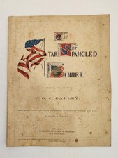 1861 antique STAR-SPANGLED BANNER sheet music F.O.C. DARLEY illustrated picture