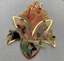 Loungefly Disney Mulan Flower Puzzle Complete 6 Pin Set picture