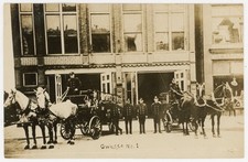 Owosso Michigan No. 1 Fire Department RPPC – Horse Drawn Engine – c1905 picture