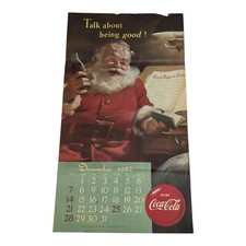 Iconic Coke Santa 1952 December Calendar Poster Sign Coca Cola Korean War picture