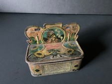 Vintage Native American Indian Tin Litho Box for Wooden Match’s picture