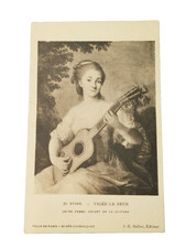 1934 Postcard Vigee-Le Brun Jeune Femme Jouant De La Guitare Woman Paris France picture