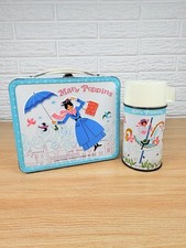 Vintage 1964 Aladdin MARY POPPINS Metal Lunch Box Walt Disney With Thermos picture