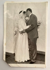 Handsome guy kisses pretty attractive girl young man kiss woman Vintage Photo picture