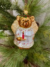 Angel Bear Potpourri Designs Christmas Ornament European Art Glass # Poland picture