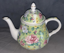 Nice Vintage  Arthur Wood & Son  England  Floral Rose  Teapot  6584 picture