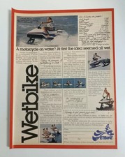 1979 Wetbike Motorcycle on Water Print Ad Original Vintage Waterski Watercycle picture