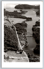 RPPC c1950s Aerial View The Narrows Chateaugay Lake Merrill New York Postcard picture