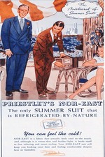 🏙️ Priestley's Nor-East Summer Suit Vintage Ad Poster - 1930s Retro Fashion picture