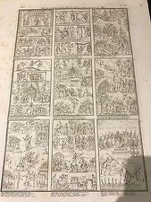 Old engraved scroll of San Pablo santino image pieuse estampa holy  picture