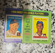 Topps 1958 Topps Baseball #196 Most Valuable Players Ernie Banks Jackie Jensen picture