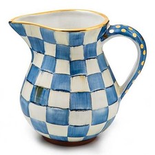 MacKENZIE CHILDS ROYAL CHECK PORTLY PITCHER BNWT picture