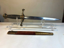 ⁠Antique German Imperial Navy Officer Dirk Dagger Bernhard Richter Cöln Scabbard picture
