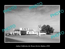 OLD POSTCARD SIZE PHOTO OF AMBOY CALIFORNIA THE TEXACO SERVICE STATION c1950 picture