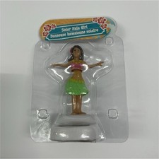 Solar Hula Girl Figurine Hawaiian Culture Green Skirt Collectible picture