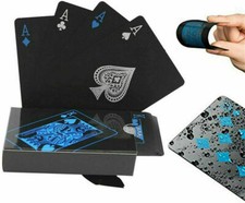 Waterproof PVC Plastic Poker Playing Cards Table Game Magic Props PVC Black US picture