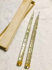 Original MCM 60’s vintage PAIR of CLEAR LUCITE with SILVER FLECKS 12” Hempstead picture