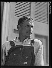 Photo:Melrose Louisiana 1935-1942 Farmer in Overalls Portrait FSA picture