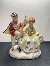 Vintage 1945-1952 Marked Occupied Japan French Court Musicians. Great Condition picture