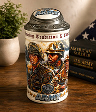 Budweiser US Army CS357 Steinu Honoring Tradition Courage Ceramarte Brazil picture