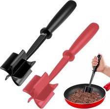 2Pcs Ground Beef Chopper Meat Masher Heat Resistant Silicone Kitchen Tool Black picture