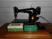1946 SINGER SEWING MACHINE MODEL 201-2, SERVICED, AG684246 picture