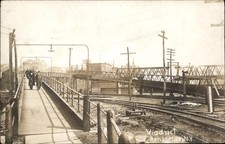Rensselaer New York NY Viaduct c1900s-10s Real Photo Vintage Postcard bhn picture