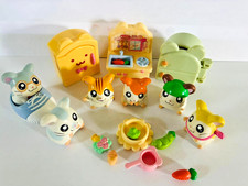 Vintage Epoch Hamtaro  Six Mini Ham Ham  Figures With 3  Playsets  2000 GUC picture