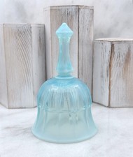 Antique Vintage FENTON Opalescent Glass Bell Sydenham Blue picture